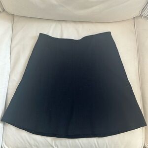 Black flared mini skirt